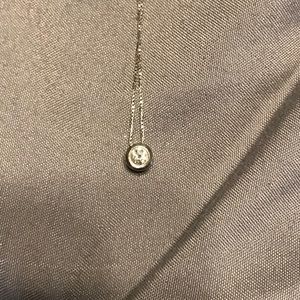 White Gold Diamond Bezel Necklace